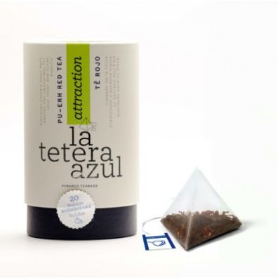 Bote Pirámides Té Rojo "La Tetera Azul"